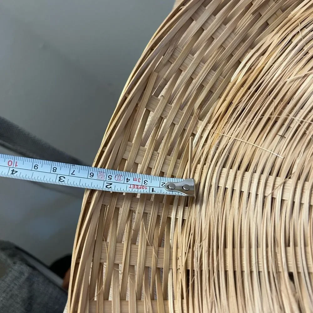 Round Woven Rattan Wall Basket - Natural Tan